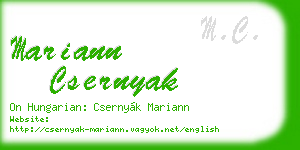 mariann csernyak business card