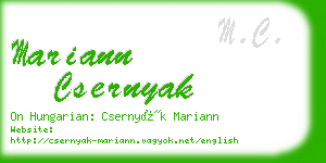 mariann csernyak business card